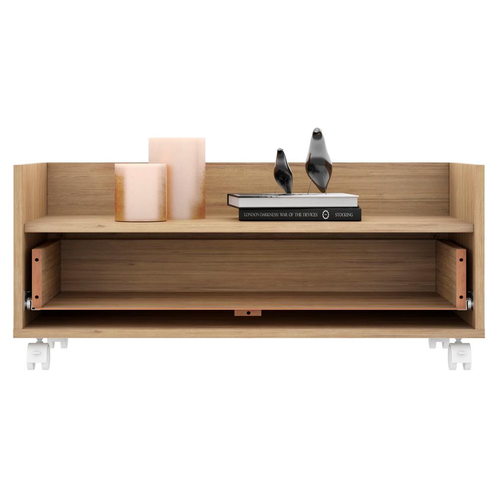 Gabinete Armário Banheiro 80 cm c/ Rodízios Multimóveis Rustic/Branco