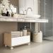 Gabinete Armário Banheiro 80 cm c/ Rodízios Multimóveis Rustic/Branco