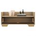 Gabinete Armário Banheiro 80cm Multimóveis V5001 Rustic/Branco/Natural