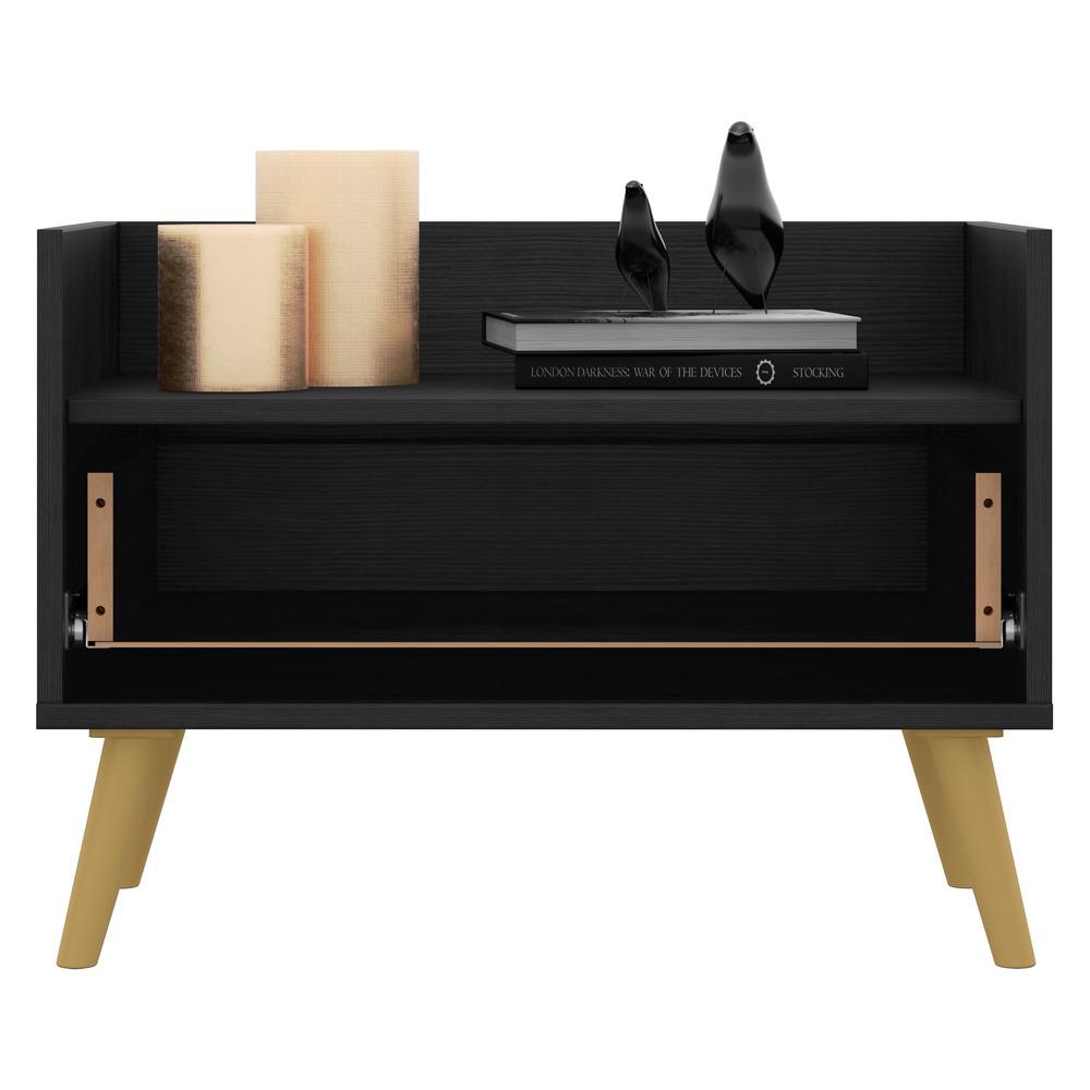 Gabinete Armário Banheiro 80cm Retrô Multimóveis V5000 Preto/Natural