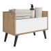 Gabinete Armário Banheiro 80cm Retrô Multimóveis V5000 Rustic/Branco/Preto