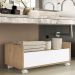 Gabinete Armário Banheiro 80cm com Rodízios Multimóveis V5002 Rustic/Branco