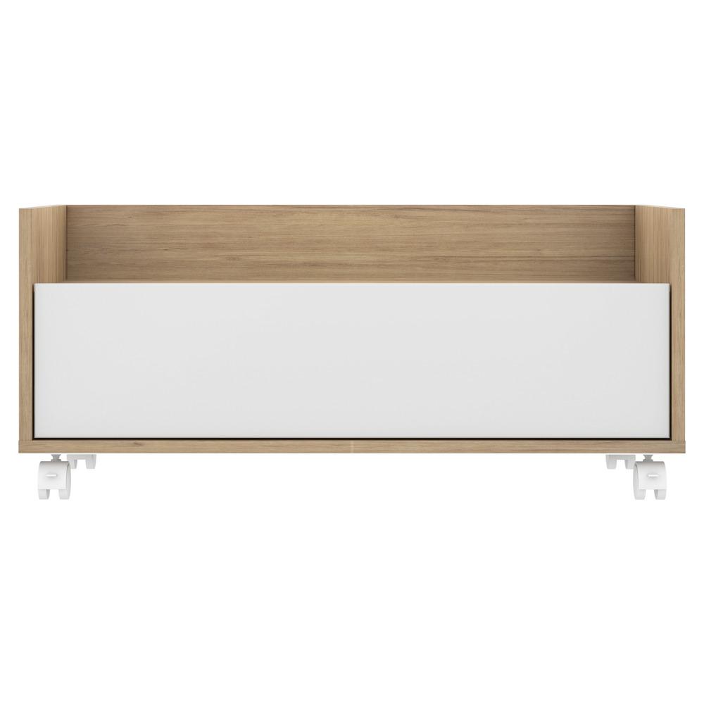 Gabinete Armário Banheiro 80cm com Rodízios Multimóveis V5002 Rustic/Branco