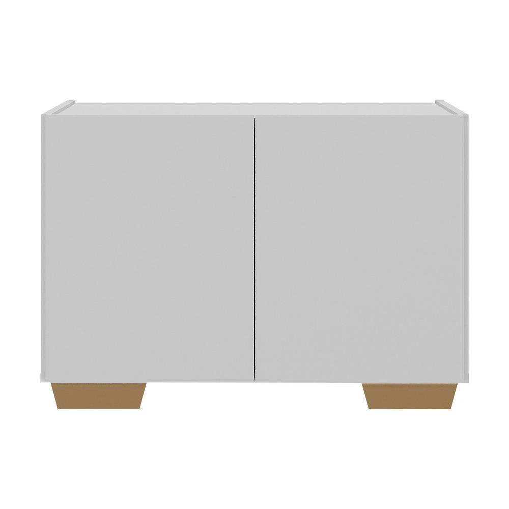 Gabinete Armário de Banheiro 62,5cm 2 Portas com Pés Multimóveis MP5046 Branco/Natural