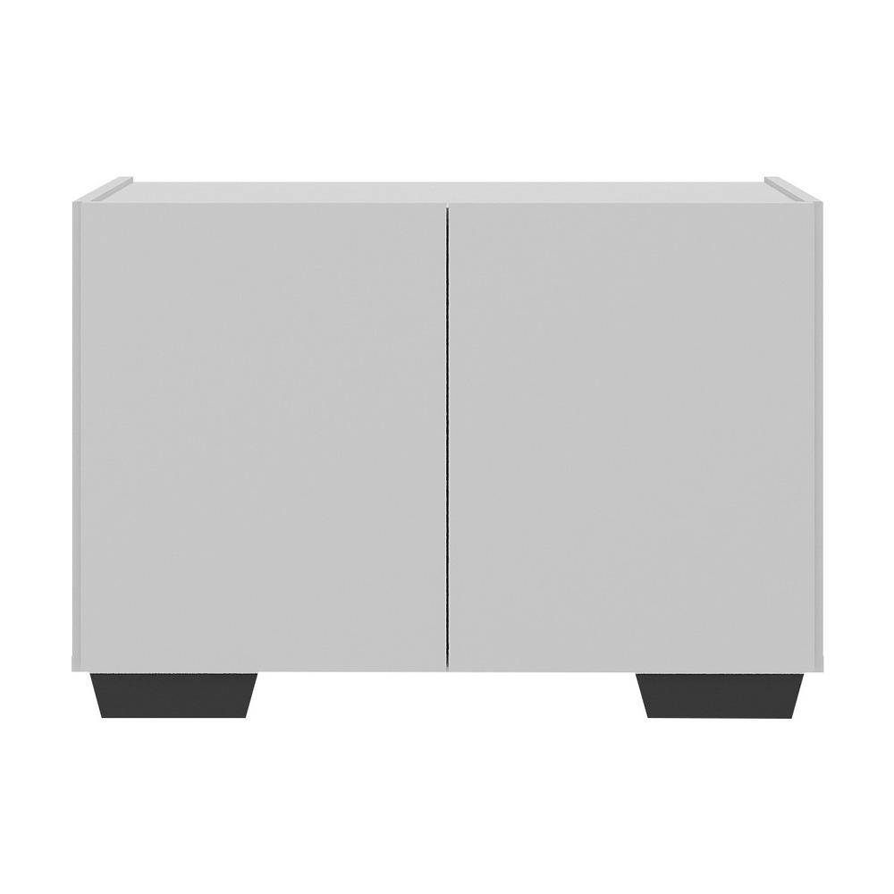 Gabinete Armário de Banheiro 62,5cm 2 Portas com Pés Multimóveis MP5046 Branco/Preto
