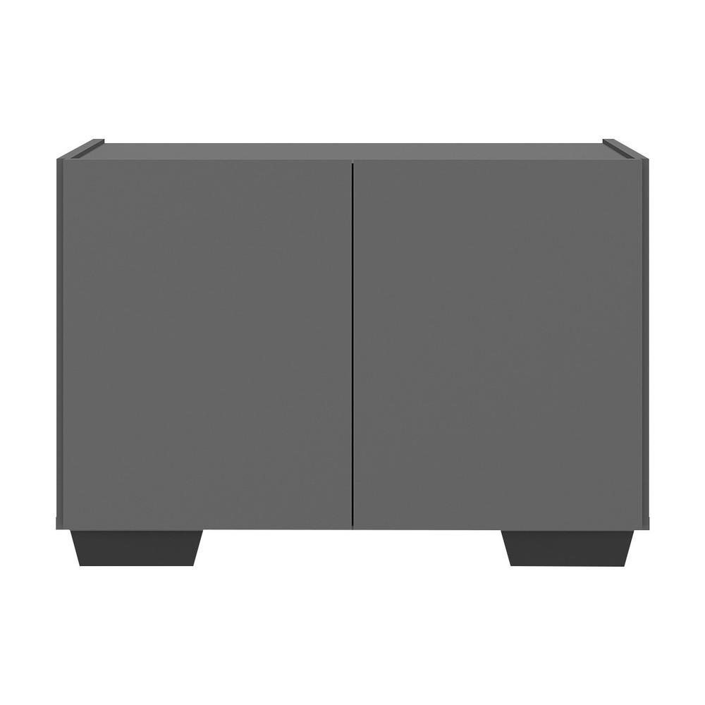 Gabinete Armário de Banheiro 62,5cm 2 Portas com Pés Multimóveis MP5046 Grafite/Preto