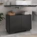 Gabinete Armário de Banheiro 62,5cm 2 Portas com Pés Multimóveis MP5046 Preto