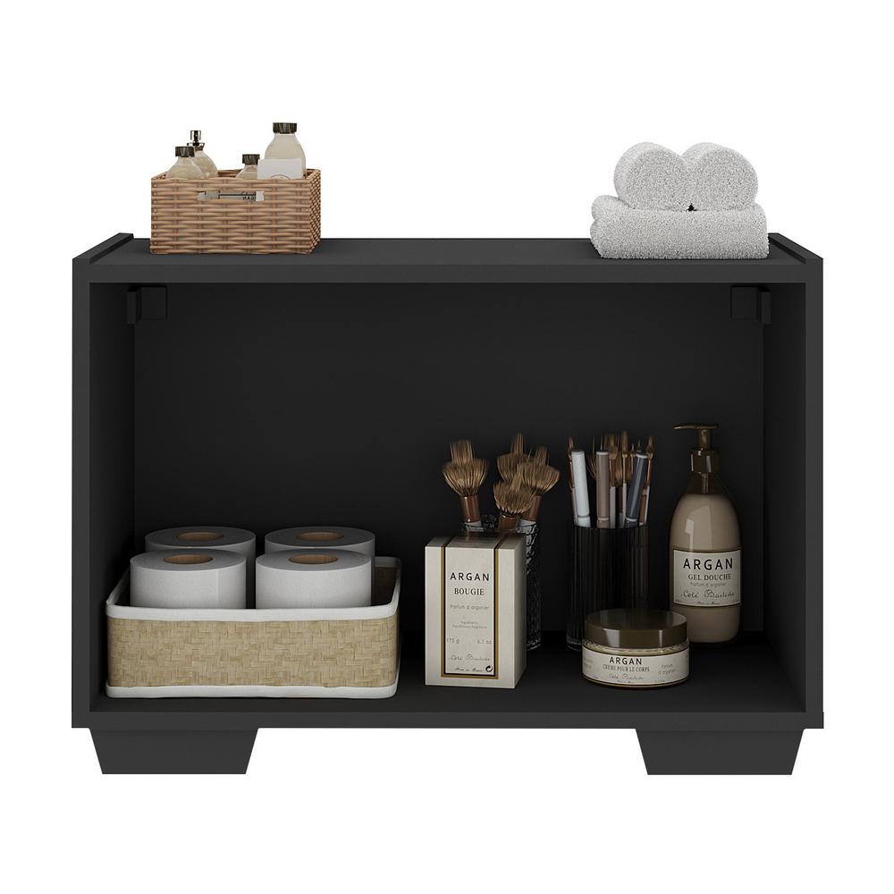 Gabinete Armário de Banheiro 62,5cm 2 Portas com Pés Multimóveis MP5046 Preto