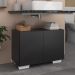 Gabinete Armário de Banheiro 62,5cm 2 Portas com Pés Multimóveis MP5046 Preto/Branco