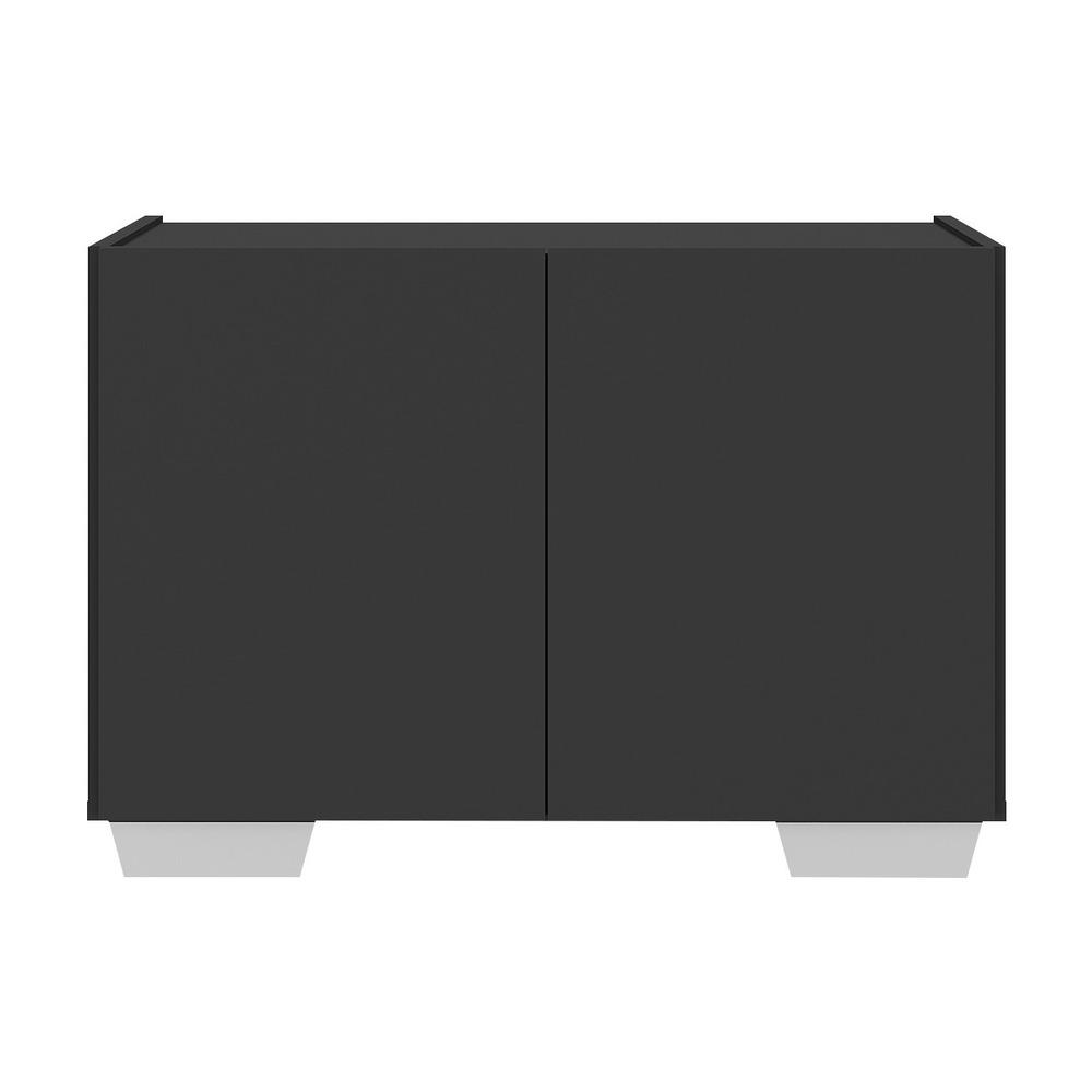 Gabinete Armário de Banheiro 62,5cm 2 Portas com Pés Multimóveis MP5046 Preto/Branco