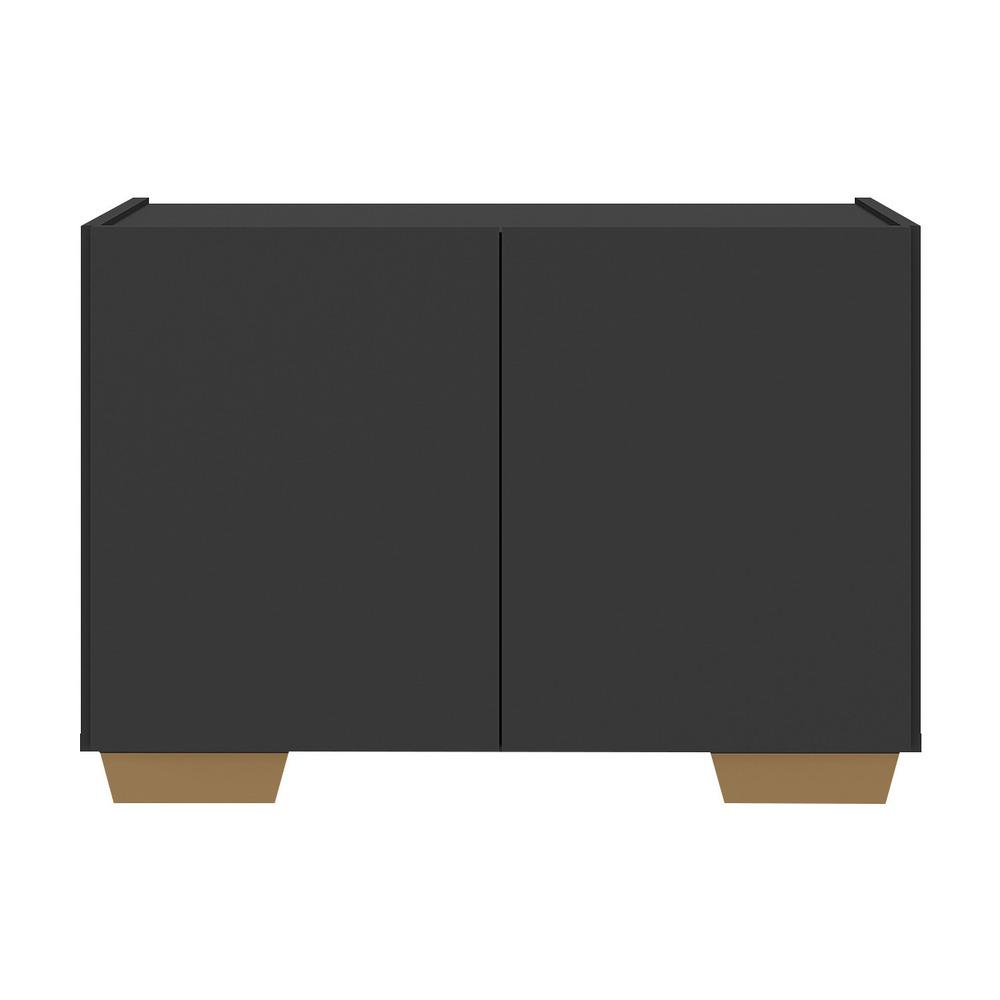 Gabinete Armário de Banheiro 62,5cm 2 Portas com Pés Multimóveis MP5046 Preto/Natural