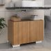 Gabinete Armário de Banheiro 62,5cm 2 Portas com Pés Multimóveis MP5046 Rustic/Branco