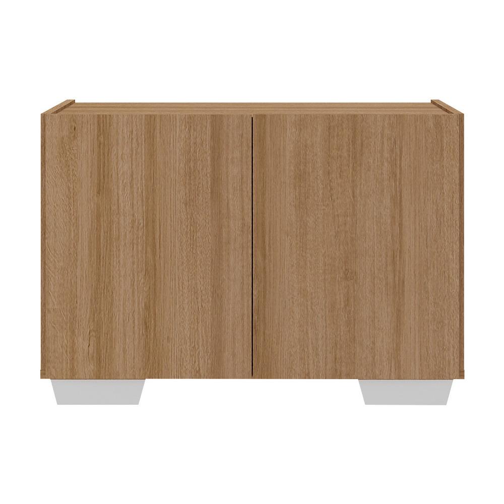 Gabinete Armário de Banheiro 62,5cm 2 Portas com Pés Multimóveis MP5046 Rustic/Branco