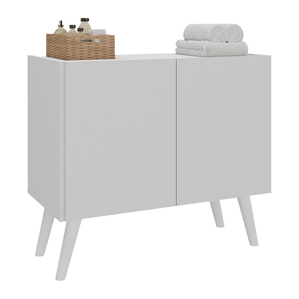 Gabinete Armário de Banheiro 62,5cm Retrô 2 Portas Multimóveis MP5045 Branco