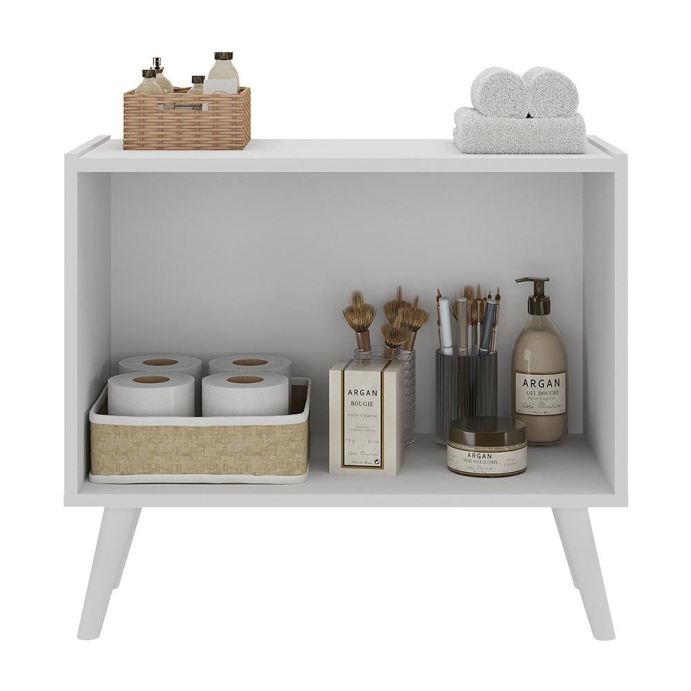 Gabinete Armário de Banheiro 62,5cm Retrô 2 Portas Multimóveis MP5045 Branco