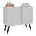 Gabinete Armário de Banheiro 62,5cm Retrô 2 Portas Multimóveis MP5045 Branco/Preto