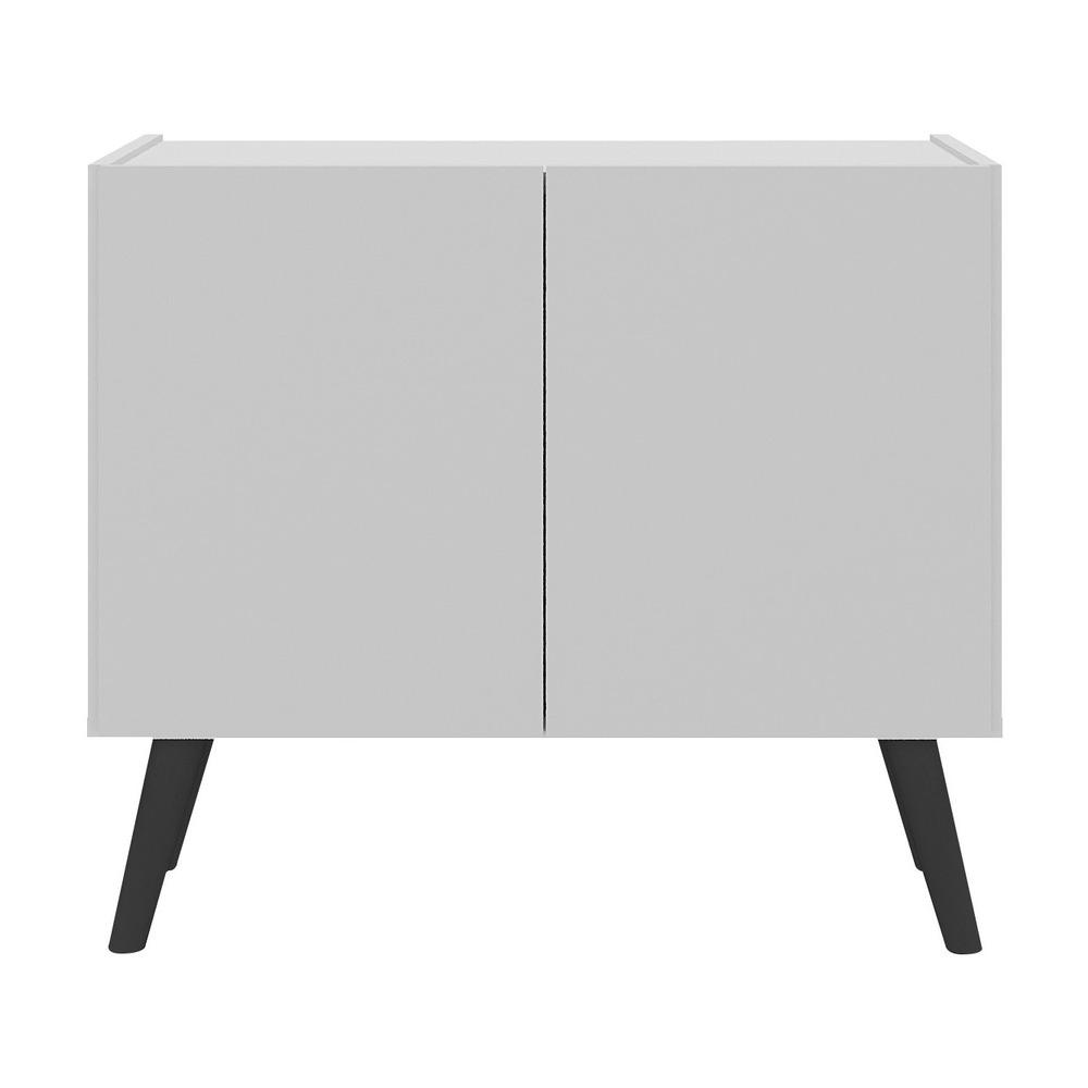 Gabinete Armário de Banheiro 62,5cm Retrô 2 Portas Multimóveis MP5045 Branco/Preto