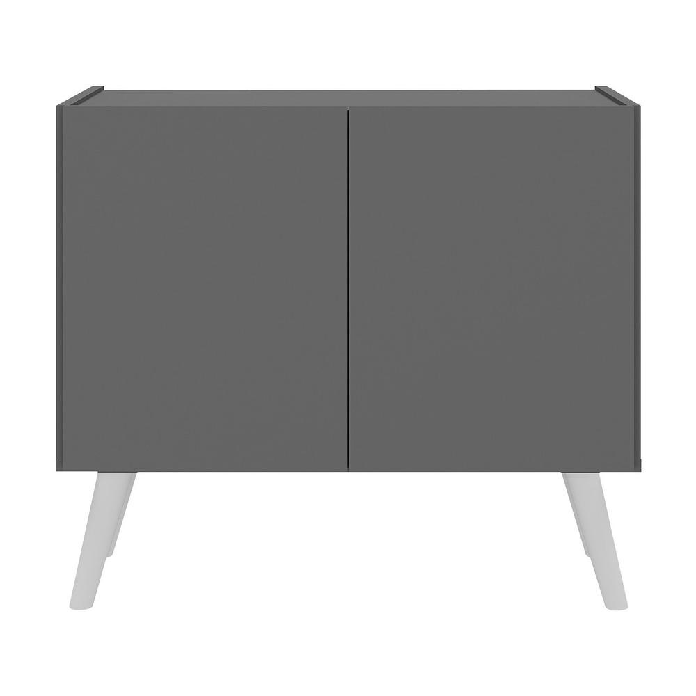 Gabinete Armário de Banheiro 62,5cm Retrô 2 Portas Multimóveis MP5045 Grafite/Branco