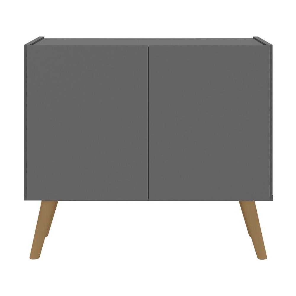 Gabinete Armário de Banheiro 62,5cm Retrô 2 Portas Multimóveis MP5045 Grafite/Natural