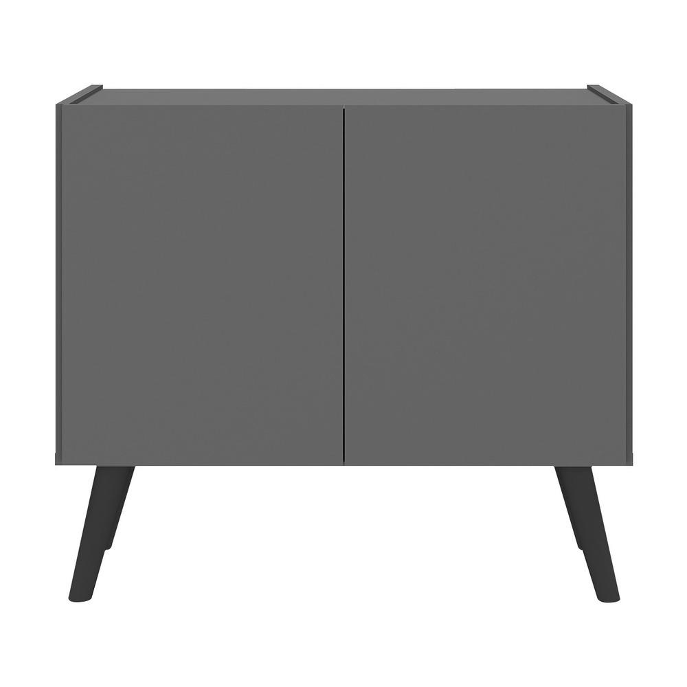 Gabinete Armário de Banheiro 62,5cm Retrô 2 Portas Multimóveis MP5045 Grafite/Preto