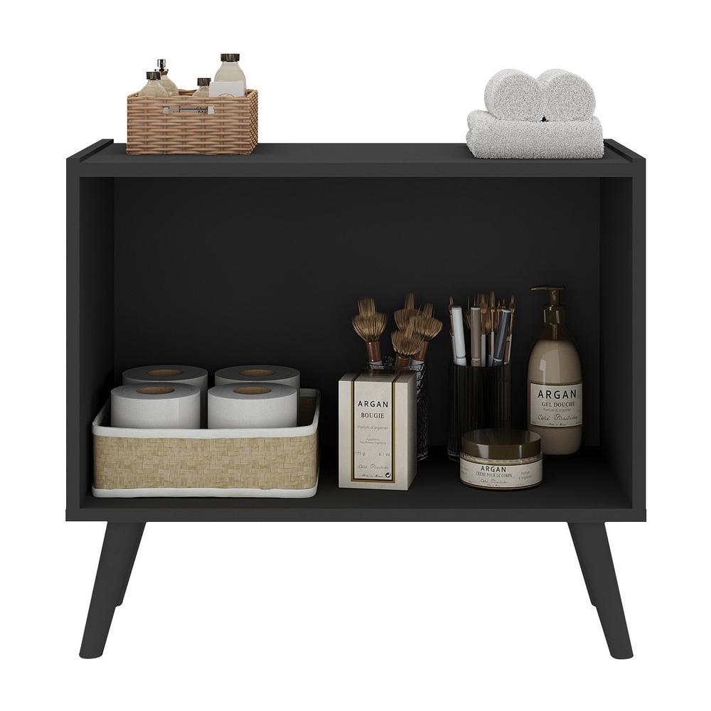 Gabinete Armário de Banheiro 62,5cm Retrô 2 Portas Multimóveis MP5045 Preto