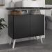 Gabinete Armário de Banheiro 62,5cm Retrô 2 Portas Multimóveis MP5045 Preto/Branco