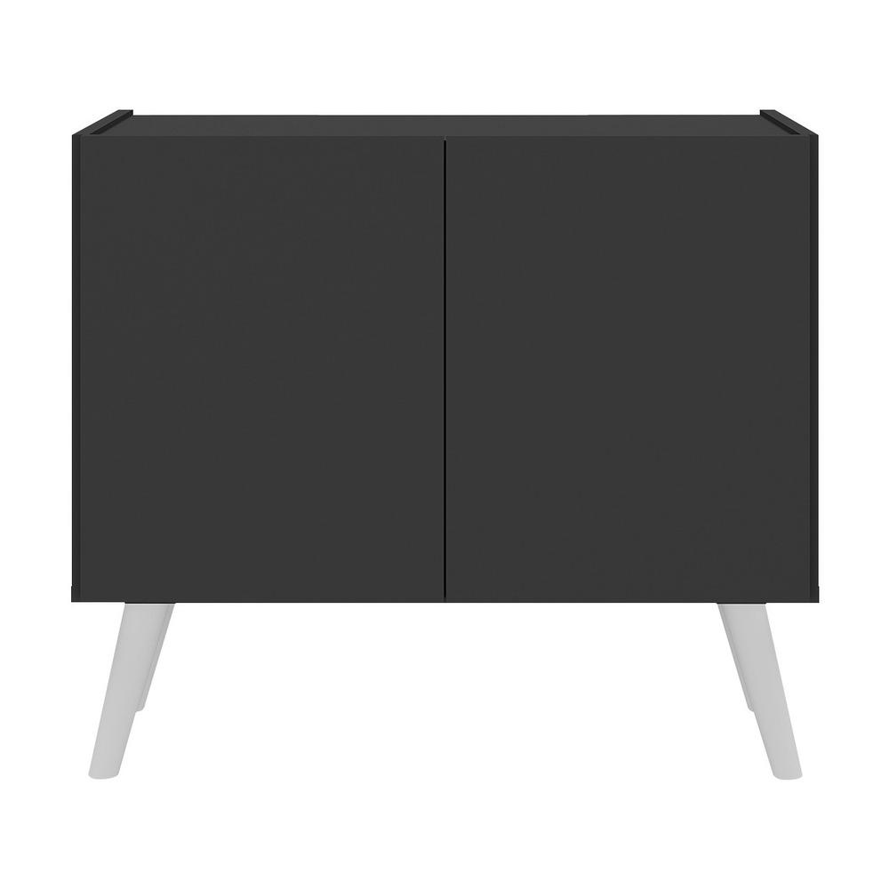 Gabinete Armário de Banheiro 62,5cm Retrô 2 Portas Multimóveis MP5045 Preto/Branco