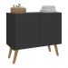 Gabinete Armário de Banheiro 62,5cm Retrô 2 Portas Multimóveis MP5045 Preto/Natural