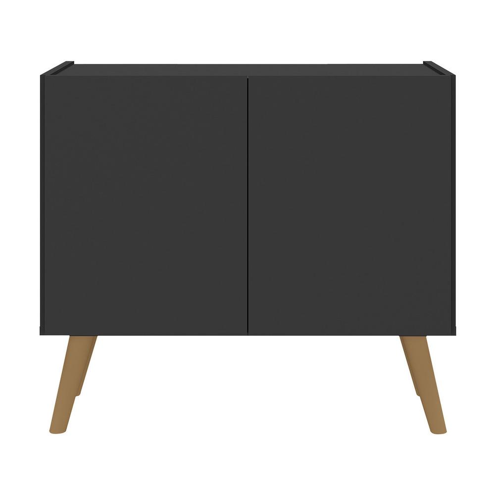 Gabinete Armário de Banheiro 62,5cm Retrô 2 Portas Multimóveis MP5045 Preto/Natural