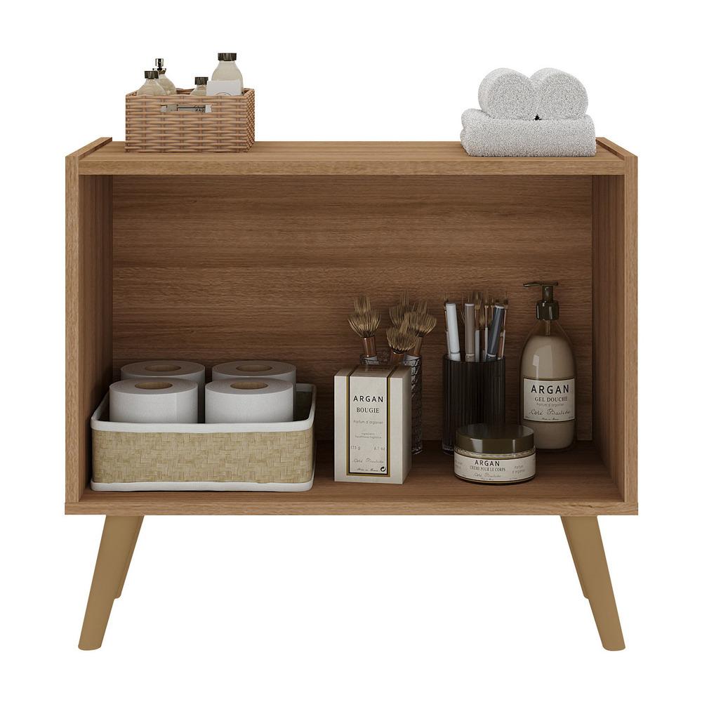Gabinete Armário de Banheiro 62,5cm Retrô 2 Portas Multimóveis MP5045 Rustic/Natural