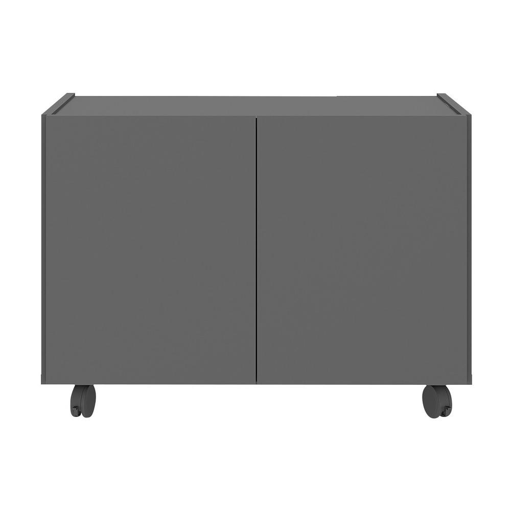 Gabinete Armário de Banheiro 62,5cm com Rodízios 2 Portas Multimóveis MP5043 Grafite