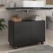 Gabinete Armário de Banheiro 62,5cm com Rodízios 2 Portas Multimóveis MP5043 Preto