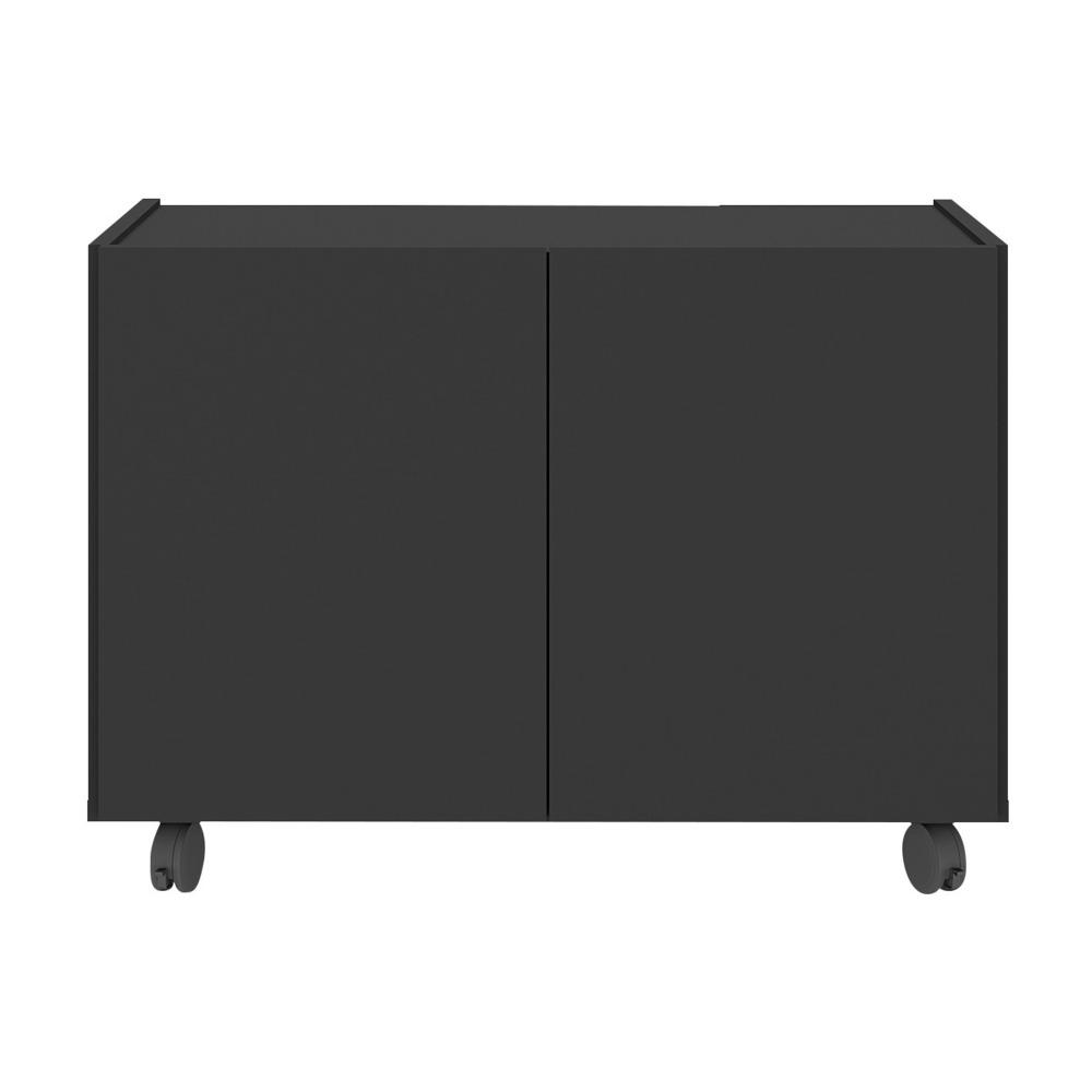 Gabinete Armário de Banheiro 62,5cm com Rodízios 2 Portas Multimóveis MP5043 Preto