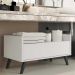 Gabinete Balcão Banheiro 80 cm c/ Pés Retrô Multimóveis Branco/Preto