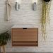 Gabinete Banheiro 1 Porta 1 Gaveta 60cm Suspenso Multimóveis CR10091 Amêndoa/Mármore Branco