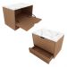 Gabinete Banheiro 1 Porta 1 Gaveta 60cm Suspenso Multimóveis VCR10091 Amêndoa/Mármore Branco