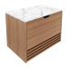 Gabinete Banheiro 1 Porta 1 Gaveta 60cm Suspenso Multimóveis VCR10091 Amêndoa/Mármore Branco
