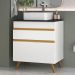 Gabinete Banheiro 1 Porta e 1 Gaveta Retrô 70cm Multimóveis V5024 Branco