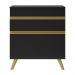 Gabinete Banheiro 1 Porta e 1 Gaveta Retrô 70cm Multimóveis V5024 Preto