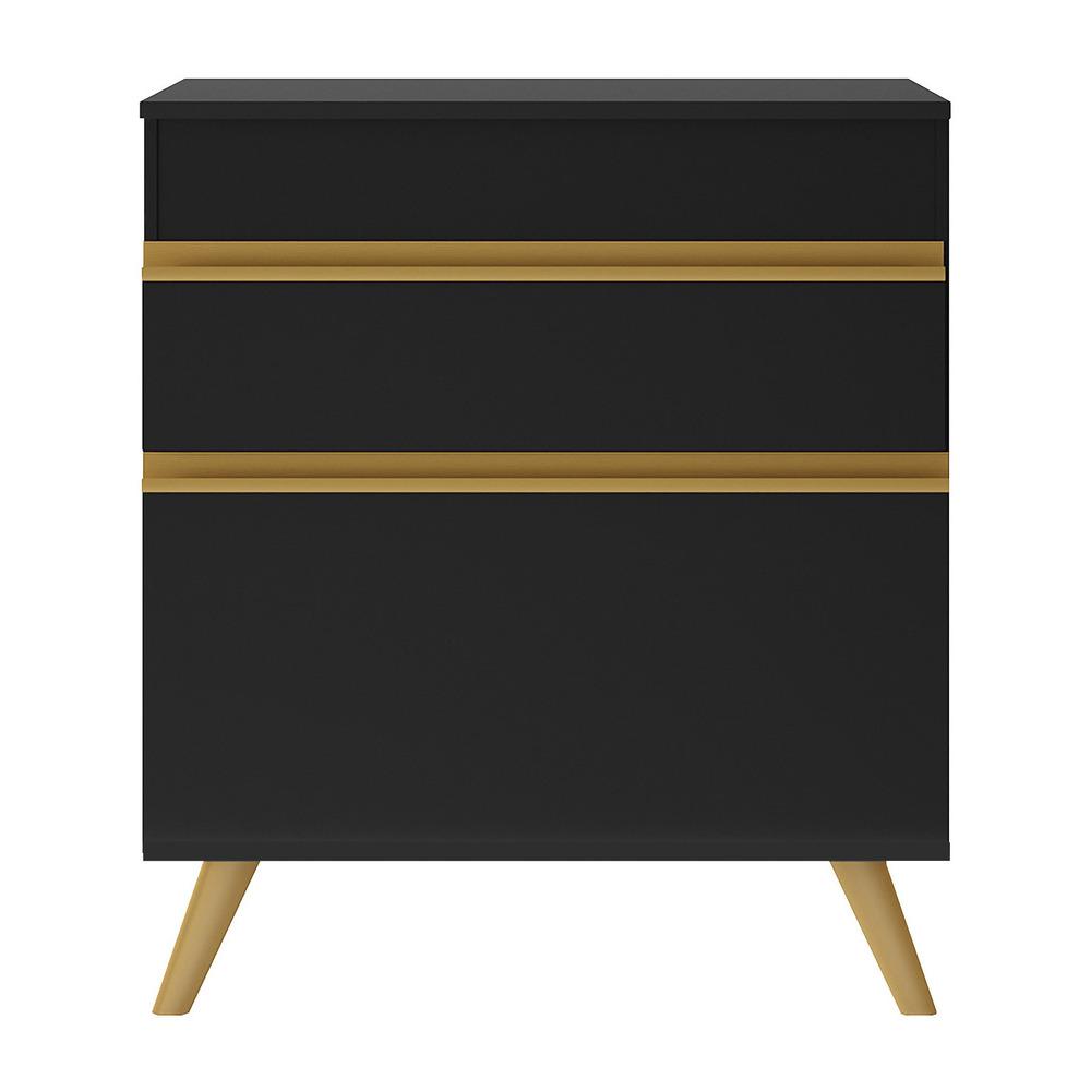 Gabinete Banheiro 1 Porta e 1 Gaveta Retrô 70cm Multimóveis V5024 Preto