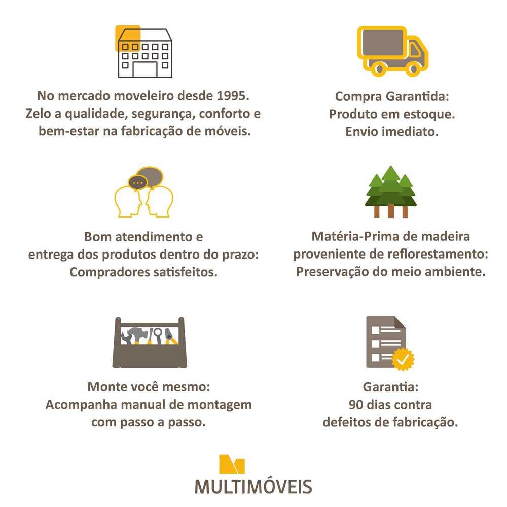 Gabinete Banheiro 2 Portas Retrô 63cm Multimóveis MP5006 Preto