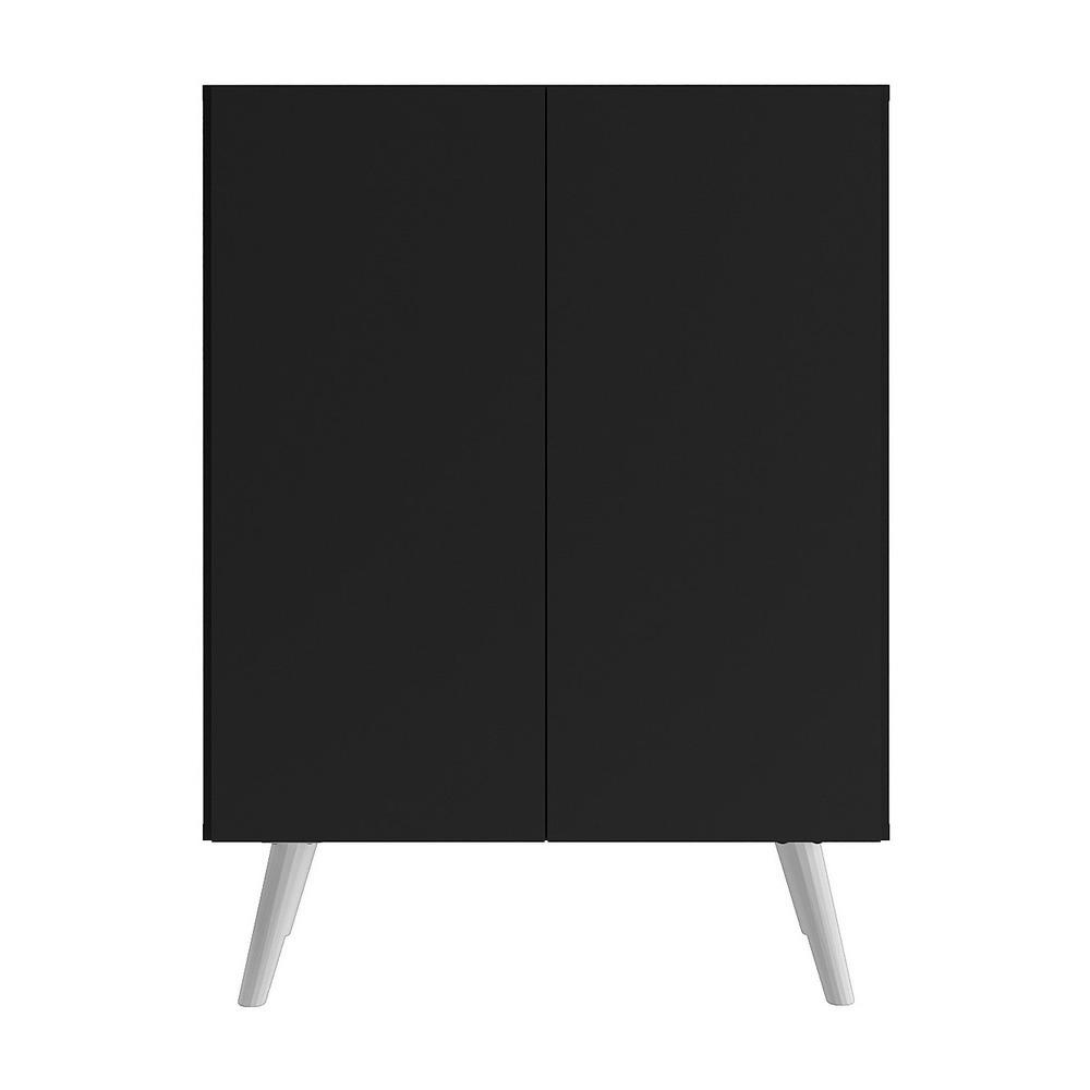Gabinete Banheiro 2 Portas Retrô 63cm Multimóveis MP5006 Preto/Branco