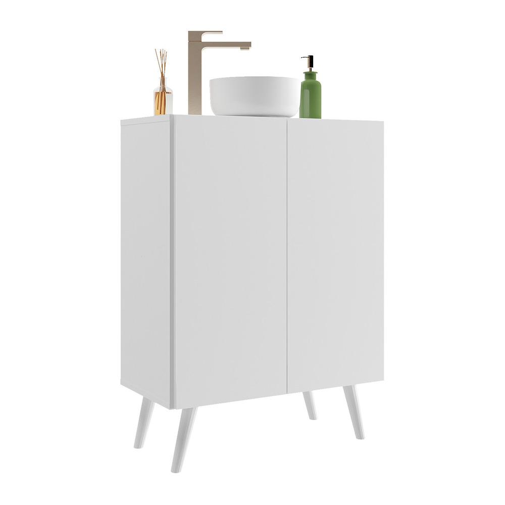 Gabinete Banheiro 2 Portas Retrô 63cm Multimóveis V5006 Branco