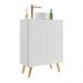 Gabinete Banheiro 2 Portas Retrô 63cm Multimóveis V5006 Branco/Natural
