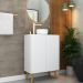 Gabinete Banheiro 2 Portas Retrô 63cm Multimóveis V5006 Branco/Natural