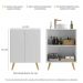 Gabinete Banheiro 2 Portas Retrô 63cm Multimóveis V5006 Branco/Natural