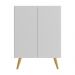 Gabinete Banheiro 2 Portas Retrô 63cm Multimóveis V5006 Branco/Natural