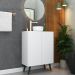 Gabinete Banheiro 2 Portas Retrô 63cm Multimóveis V5006 Branco/Preto