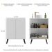 Gabinete Banheiro 2 Portas Retrô 63cm Multimóveis V5006 Branco/Preto