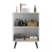 Gabinete Banheiro 2 Portas Retrô 63cm Multimóveis V5006 Branco/Preto